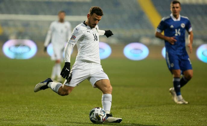 18.11.2020 Sarajevo Bosnia and Herzegodina-Italy Nations League men s football Alessandro Florenzi(L) Italy :Str 