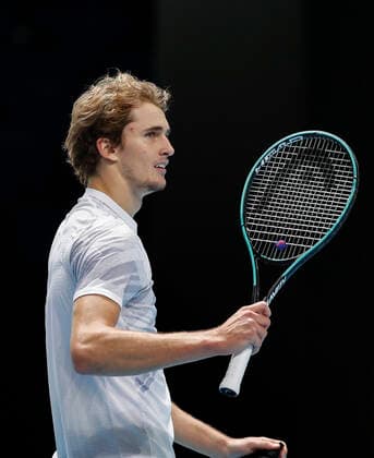(201119) -- LONDON, Nov. 19, 2020 -- Alexander Zverev of Germany celebrates after the singles group match against Diego Schwartzman of Argentina at the ATP, Tennis Herren World Tour Finals 2020 in London, Britain, on Nov. 18, 2020. ) (SP)BRITAIN-LONDON-TENNIS-ATP FINALS-DAY 4 HanxYan 