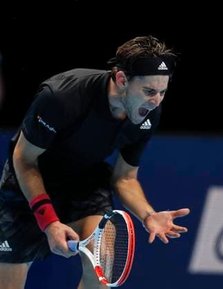 Bilder des Jahres 2020, Sport 11 November Sport Themen der Woche KW47 Sport Bilder des Tages (201123) -- LONDON, Nov. 23, 2020 -- Dominic Thiem of Austria reacts during the singles final against Daniil Medvedev of Russia at the ATP, Tennis Herren World Tour Finals 2020 in London, Britain, Nov. 22, 2020. ) (SP)BRITAIN-LONDON-TENNIS-ATP FINALS-FINAL HanxYan 
