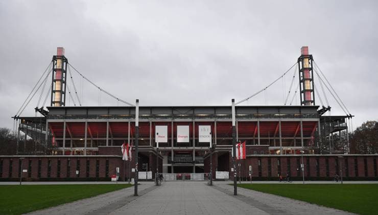 View to RheinEnergieSTADION with empty forecourt football, men, season 2020 2021, 1 Bundesliga 8 matchday, 1 FC Köln 1 FC Union Berlin 1 2 , 22 11 2020, Copyright: xMatthiasxKochx