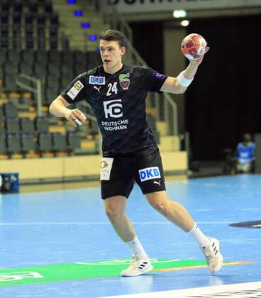 EHF EL 4, 1 HBL, FUECHSE BERLIN VS TATRAN PRESOV 24 11 2020, Max Schmeling Halle, Berlin, EHF EL 4, 1 HBL, FUECHSE BERLIN VS TATRAN PRESOV, DHB regulations prohibit any use of photographs as image sequences and or quasi video in image Frederik Simak Fuechse Berlin 24 nordphotoxEngler nph00076