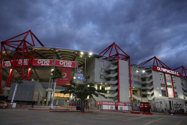 Olympiacos F.C. v Manchester City UEFA Champions League A general view of Karaiskakis Stadium before the start of Olympiacos F.C. and Manchester City match for the UEFA Champions League match at Karaiskakis Stadium, Piraeus Content Not Available For UK Newspapers Copyright: xYannisxHalasx FIL-14813-0003