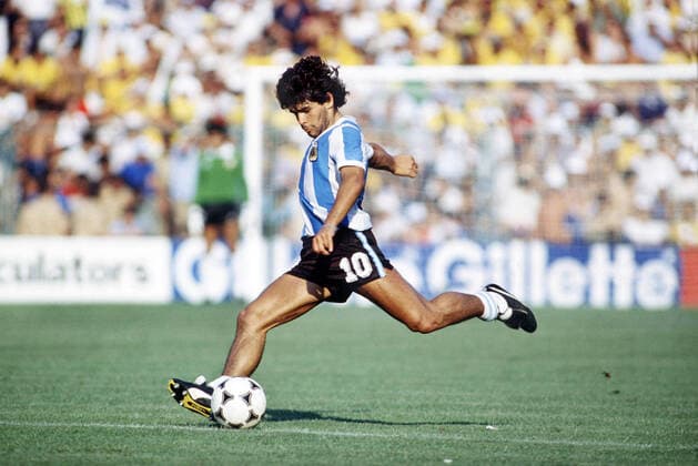 Diego Maradona (Arg) Argentina v Brazil World Cup Finals 1982 Spain 