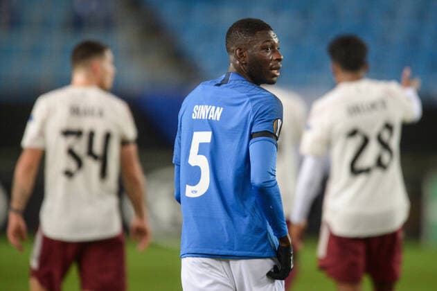 MOLDE, NORWAY - NOVEMBER 26: Sheriff Sinyan of Molde FK during the UEFA Europa League Group B stage match between Molde FK and Arsenal FC at Molde Stadion on November 26, 2020 in Molde, Norway.(Photo by Erik Birkeland) SPO, SOC, FOC  Copyright: xErikxBirkeland