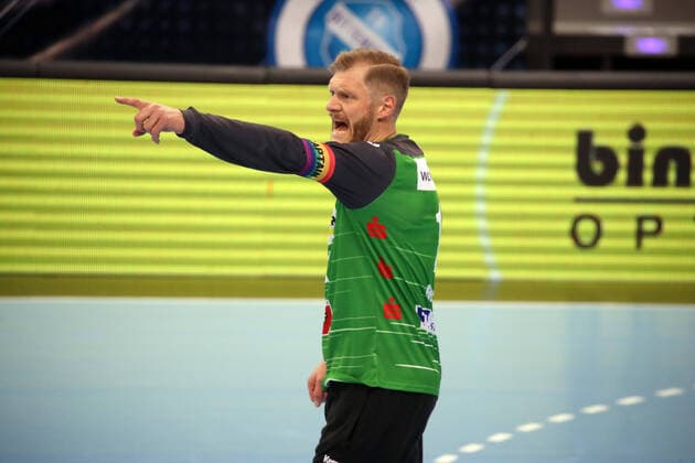 26 11 20 TVB Stuttgart HSG Nordhorn Lingen Germany, Stuttgart, 26 11 2020, Handball, DKB Bundesliga, season 2020 2021, TVB Stuttgart HSG Nordhorn Lingen Johannes Bitter TVB Stuttgart