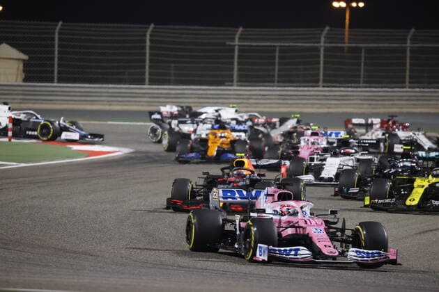 Motorsports FIA Formula One World Championship 2020, Grand Prix of Bahrain, Start, 11 Sergio Perez MEX, BWT Racing Point F1 Team , Sakhir Bahrain