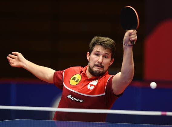 Table tennis Bundesliga Borussia Düsseldorf 1 FC Saarbrücken TT 29 11 2020 Kristian Karlsson Bor Düsseldorf Action HM