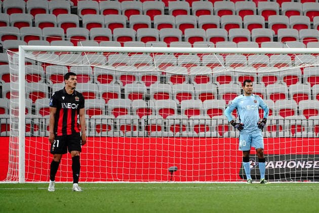 Deception - Walter Benitez (OGC Nice) - Danilo Barbosa (OGC Nice) FOOTBALL : OGC Nice vs Dijon FCO - Ligue 1 Uber Eats - Nice - 29 11 2020 NorbertScanella PanoramiC 