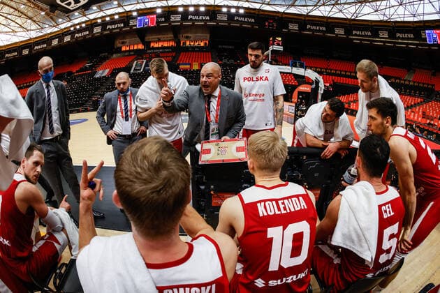 Walencja, 30.11.2020 KOSZYKOWKA KADRA REPREZENTACJA POLSKI MECZ Polska - Izrael POLISH national team, Nationalteam BASKETBALL POLAND GAME Polska - Izrael NZ czas przerwa time out , koszykarze players , team druzyna , trener Mike Taylor coach , Karol Gruszecki , Dominik Olejniczak , FOT. WOJCIECH FIGURSKI 058sport.pl NEWSPIX.PL --- Newspix.pl  20201130_104__IG_8585