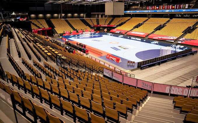 Jyske Bank Boxen ready for the European Championships, Wednesday 2 December 2020 Thursday Group B starts with 2 matches, group A with Denmark plays Friday Group C and D play in Kolding at the same time, Herning Jutland  Copyright: HenningxBagger HenningxBaggerx cop107 spdk20201202-143624-L