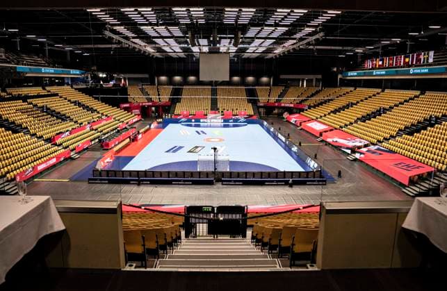 Jyske Bank Boxen ready for the European Championships, Wednesday 2 December 2020 Thursday Group B starts with 2 matches, group A with Denmark plays Friday Group C and D play in Kolding at the same time, Herning Jutland  Copyright: HenningxBagger HenningxBaggerx cop107 spdk20201202-143630-L