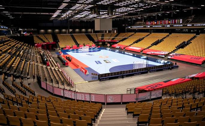 Jyske Bank Boxen ready for the European Championships, Wednesday 2 December 2020 Thursday Group B starts with 2 matches, group A with Denmark plays Friday Group C and D play in Kolding at the same time, Herning Jutland  Copyright: HenningxBagger HenningxBaggerx cop107 spdk20201202-143647-L