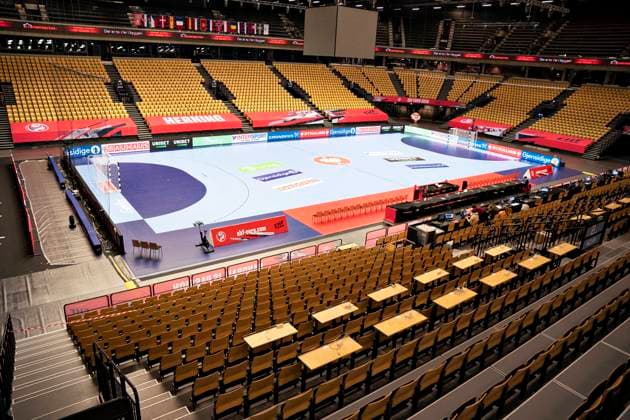 Jyske Bank Boxen ready for the European Championships, Wednesday 2 December 2020 Thursday Group B starts with 2 matches, group A with Denmark plays Friday Group C and D play in Kolding at the same time, Herning Jutland  Copyright: HenningxBagger HenningxBaggerx cop107 spdk20201202-143658-L