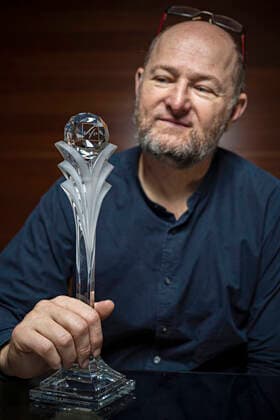 The Czech News Agency reporter Radek Smekal was presented with the FIS Journalist Award on December 2nd, 2020. Every year, FIS honours journalists, nominated by their national ski associations, for their dedicated service to covering skiing and snowboarding. (CTKxPhoto MartinxSterba) CTKPhotoP202012030616601 