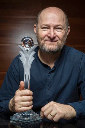 The Czech News Agency reporter Radek Smekal was presented with the FIS Journalist Award on December 2nd, 2020. Every year, FIS honours journalists, nominated by their national ski associations, for their dedicated service to covering skiing and snowboarding. (CTKxPhoto MartinxSterba) CTKPhotoP202012030617101 