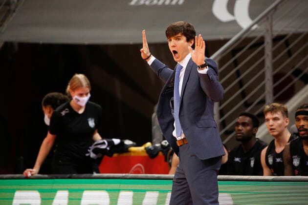 BBL easyCredit Basketball Bundesliga Season 2020 2021 4 Matchday on Thursday, 03 December 2020 at Telekom Dome Telekom Baskets Bonn Hamburg Towers Headcoach Pedro Calles Towers Telekom Baskets Bonn Hamburg Towers