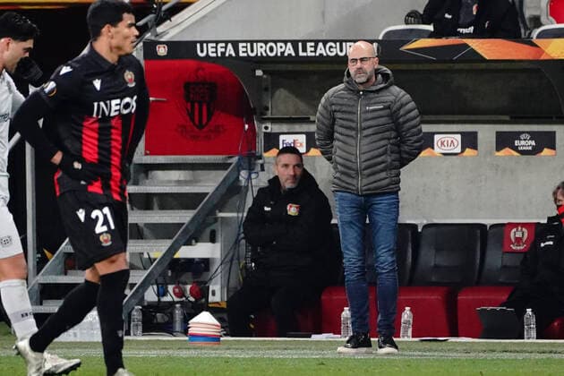 Peter Bosz (entraineur de Bayer Leverkusen) FOOTBALL : OGC Nice vs Bayer Leverkusen - Europa Ligue - Nice - 03 12 2020 NorbertScanella PanoramiC 