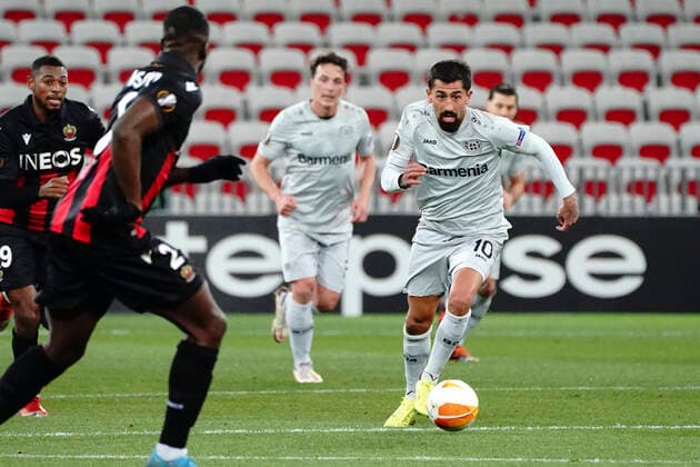 Kerem Demirbay (Bayer Leverkusen) FOOTBALL : OGC Nice vs Bayer Leverkusen - Europa Ligue - Nice - 03 12 2020 NorbertScanella PanoramiC 