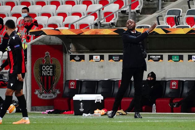 Patrick Vieira (entraineur de l OGC Nice) FOOTBALL : OGC Nice vs Bayer Leverkusen - Europa Ligue - Nice - 03 12 2020 NorbertScanella PanoramiC 