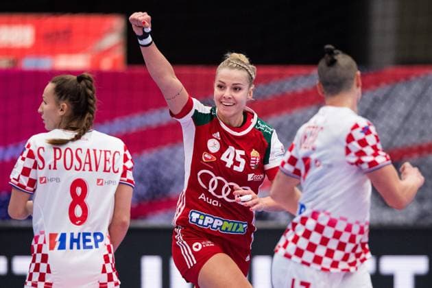 201204 Noemi Hafra of Hungary celebrates during the EHF European Handball Championship match between Hungary and Croatia on December 4, 2020 in Kolding Photo Petter Arvidson BILDBYRAN kod PA PA0122 handball handboll handball ehf euro 2020 em 2020 handball championship 2020 handbolls em 2020 hungary croatia day 2 dam bbeng cheers,  Copyright: PETTERxARVIDSON BB201204PA052