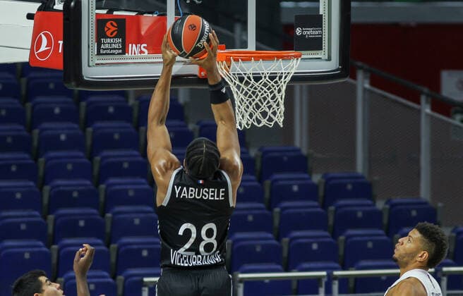 December 4, 2020, Madrid, MADRID, SPAIN: Guerschon Yabusele of Asvel Lyon-Villeurbanne in action during the Euroleague basketball match played between Real Madrid and Asvel Lyon-Villeurbanne at WiZink Center on December 04, 2020, in Madrid, Spain. Madrid SPAIN - ZUMAa181 20201204_zaa_a181_027 Copyright: xIrinaxR.xHipolitox