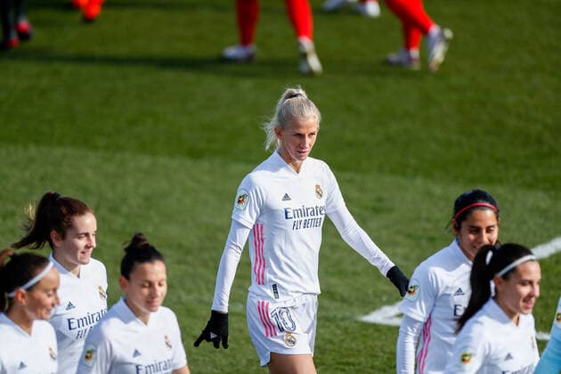 December 5, 2020, Valdebebas, MADRID, SPAIN: Sofia Jakobsson of Real Madrid looks on during the spanish women league, Liga Iberdrola, football match played between Real Madrid Femenino and Sevilla FC Femenino at Ciudad Deportiva Real Madrid on december 05, 2020, in Valdebebas, Madrid, Spain Valdebebas SPAIN - ZUMAa181 20201205_zaa_a181_006 Copyright: xOscarxJ.xBarrosox