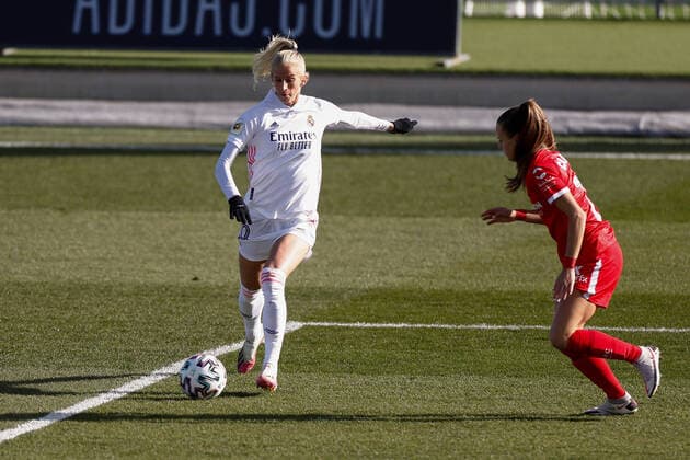 December 5, 2020, Valdebebas, MADRID, SPAIN: Sofia Jakobsson of Real Madrid in action during the spanish women league, Liga Iberdrola, football match played between Real Madrid Femenino and Sevilla FC Femenino at Ciudad Deportiva Real Madrid on december 05, 2020, in Valdebebas, Madrid, Spain Valdebebas SPAIN - ZUMAa181 20201205_zaa_a181_011 Copyright: xOscarxJ.xBarrosox