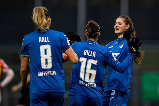 DFB Pokal der Frauen 1 FC Koeln TSG Hoffenheim, 06 12 2020 Jubilee at TSG Hoffenheim for 1 5 by Nicole Billa 16, TSG Hoffenheim DFB Pokal der Frauen 1 FC Koeln TSG Hoffenheim, Franz Kremer Stadion, Koeln DFB REGULATIONS PROHIBIT ANY USE OF PHOTOGRAPHS AS IMAGE SEQUENCES AND OR QUASI VIDEO Copyright: xBEAUTIFULxSPORTS Wunderlx