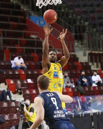 Yormas Polas Bartolo Riesen against Fabia Bleck Merlins MHP Riesen Ludwigsburg vs Merlins Crailsheim Basketball Bundesliga 2020 2021 Ludwigsburg , GER,06 12 2020,