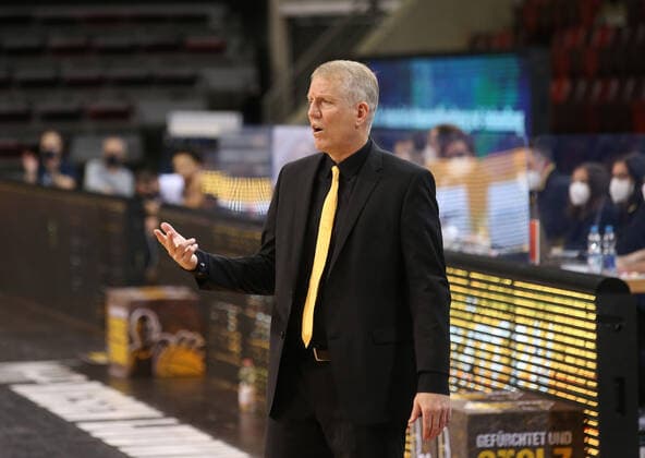 Coach John Patrick Riesen MHP Riesen Ludwigsburg vs Merlins Crailsheim Basketball Bundesliga 2020 2021 Ludwigsburg, GER,06 12 2020,