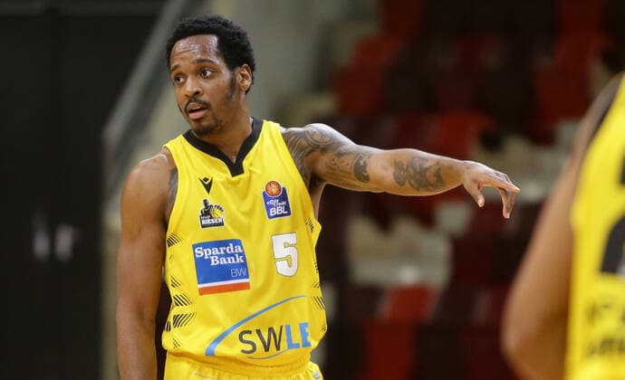 Ludwigsburg , Basketball easyCredit BBL Bundesliga , MHP GIANTS Ludwigsburg vs HAKRO Merlins Crailsheim , Barry Brown Giants