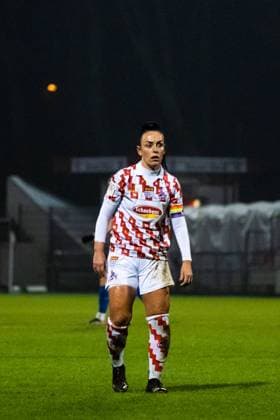 COLOGNE, GERMANY, DEC 6TH Peggy Kuznik ( 21 FcKöln) looks dejected during the DFB Pokal round of 16 between 1. Fc Köln and TSG Hoffenheim at the Franz-Kremer Stadion in Cologne. Tatjana Herzberg SPP 1. Fc Köln vs TSG Hoffenheim 