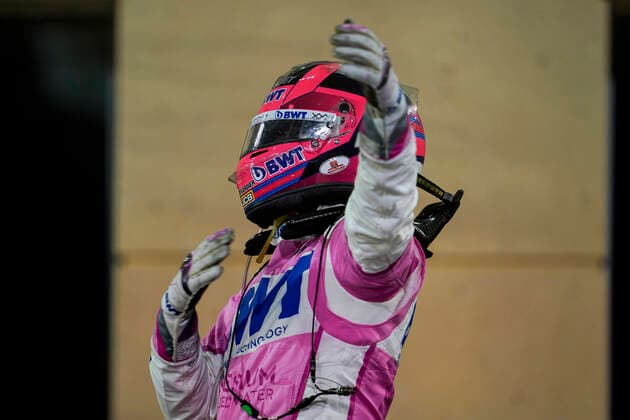 December 6, 2020, Sakhir, Bahrain: SERGIO PEREZ of Mexico and Racing Point F1 Team celebrates after winning the 2020 FIA Formula 1 Sakhir Grand Prix at Bahrain International Circuit in Sakhir, Bahrain. Sakhir Bahrain - ZUMAg147 20201206_zap_g147_043 Copyright: xJamesxGasperottix