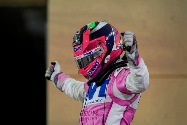 December 6, 2020, Sakhir, Bahrain: SERGIO PEREZ of Mexico and Racing Point F1 Team celebrates after winning the 2020 FIA Formula 1 Sakhir Grand Prix at Bahrain International Circuit in Sakhir, Bahrain. Sakhir Bahrain - ZUMAg147 20201206_zap_g147_044 Copyright: xJamesxGasperottix