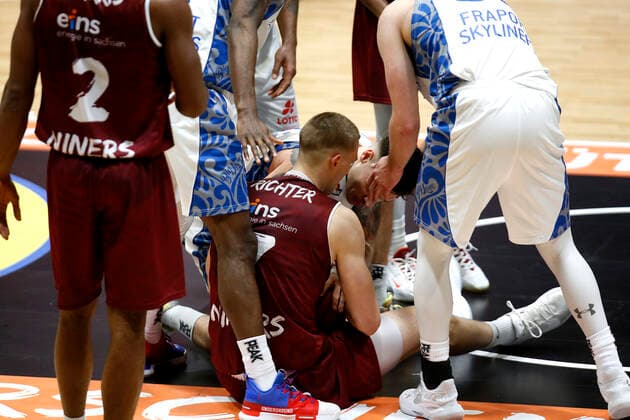 06 12 2020, easyCredit Basketball Bundesliga, BBL, Season 2020 2021, Men, Chemnitz Niners Fraport Skyliners Frankfurt Jonas Richter, Niners Chemnitz Chemnitz Messe Chemnitz Sachsen Germany