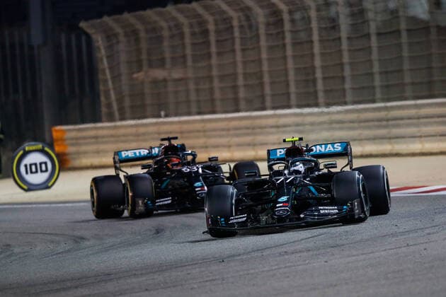 77 BOTTAS Valtteri (fin), Mercedes AMG F1 GP W11 Hybrid EQ Power+, action during the Formula 1 Rolex Sakhir Grand Prix 2020, from December 4 to 6, 2020 on the Bahrain International Circuit, in Sakhir, Bahrain FORMULE 1 : Grand Prix de Sakhir - 06 12 20202 DPPI PANORAMIC  77_00120035__GDN0776