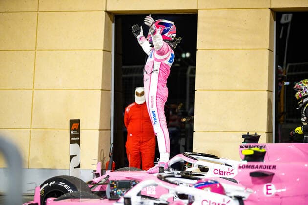 PEREZ Sergio (mex), Racing Point F1 RP20 celebrates his first win in F1 during the Formula 1 Rolex Sakhir Grand Prix 2020, from December 4 to 6, 2020 on the Bahrain International Circuit, in Sakhir, Bahrain FORMULE 1 : Grand Prix de Sakhir - 06 12 20202 DPPI PANORAMIC  _GDE0454