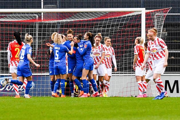 Franziska Harsch TSG, 17, 4 v r scored the goal to 0 1 , scored, goalscoring, action, action, game scene, cheer about a goal, cheer, goal celebration, celebration, cheer about the goal, optimistic, Action, Action, 06 12 2020, Cologne Germany , Football, DFB Pokal Frauen, Round of 16, 1 FC Köln TSG Hoffenheim, DFB DFL REGULATIONS PROHIBIT ANY USE OF PHOTOGRAPHS AS IMAGE SEQUENCES AND OR QUASI VIDEO xmhx