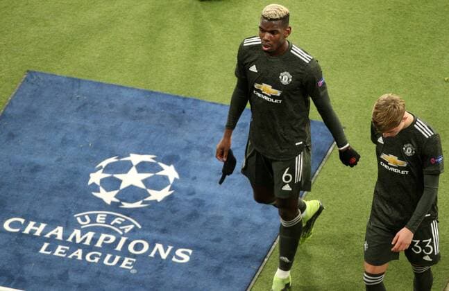 Bilder des Jahres 2020, Sport 12 Dezember Sport Themen der Woche KW50 GER, Champions League, Gruppenphase, RB Leipzig - Manchester United, ManU 08.12.2020 , Leipzig, Red Bull Arena, GER, Saison 2020 2021, UEFA Champions League, Gruppenphase, Gruppe H, Spiel 6 von 6 RasenBallsport Leipzig vs Manchester United im Bild Paul Pogba und Brandon Williams (ManUnited) enttäuscht nach der Niederlage DFL regulations prohibit any use of photographs as image sequences and or quasi-video *** GER, Champions League, Group Stage, RB Leipzig Manchester United 08 12 2020 , Leipzig, Red Bull Arena, GER, Season 2020 2021, UEFA Champions League, Group Stage, Group H, Match 6 of 6 TurfBallsport Leipzig vs. Manchester United in picture Paul Pogba and Brandon Williams ManUnited disappointed after the defeat DFL regulations prohibit any use of photographs as image sequences and or quasi video