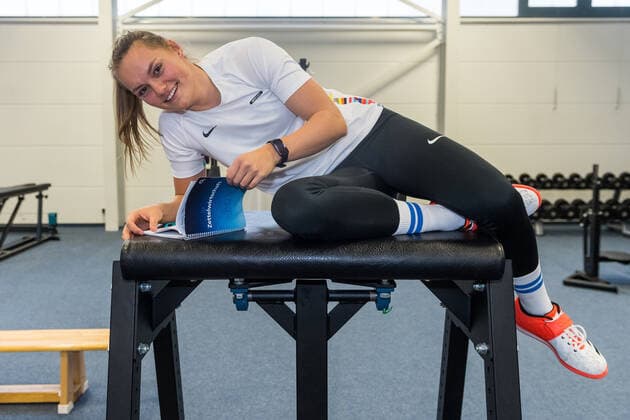 Inken Henningsen 27, SV Halle changes from basketball to bobsleigh pushers and trains with the athletics group around national coach Wolfgang Kühne Halle Saale Sachsen Anhalt Germany