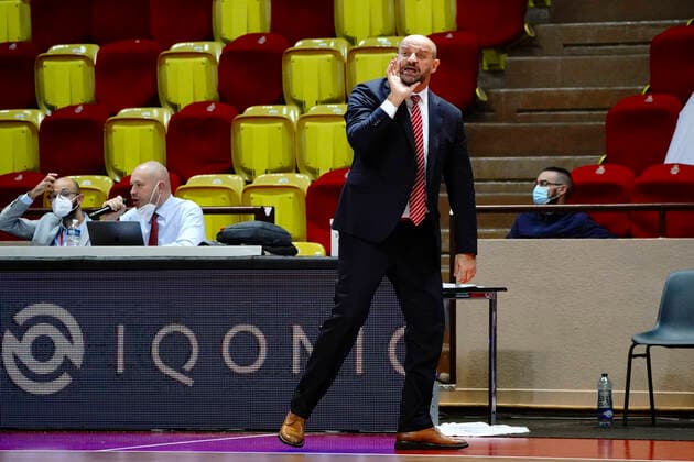 Zvezdan Mitrovic (Coach de l AS Monaco) BASKETBALL : AS Monaco vs Vitus Bologne - Eurocup - Monaco - 09 12 2020 NorbertScanella PanoramiC 