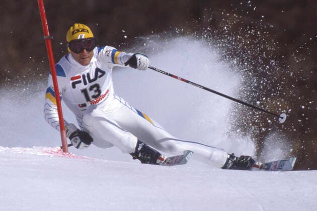 Ingemar STENMARK, SWE, Schweden, Ski Alpin, Skirennlaeufer, Aktion, Riesenslalom, bei der Alpinen Ski Weltmeisterschaft in Crans Montana, Schweiz, am 4.2.1987, Â *** Ingemar STENMARK, SWE, Sweden, Alpine skiing, ski racing, action, giant slalom, at the Alpine Ski World Championship in Crans Montana, Switzerland, on 4 2 1987, Â