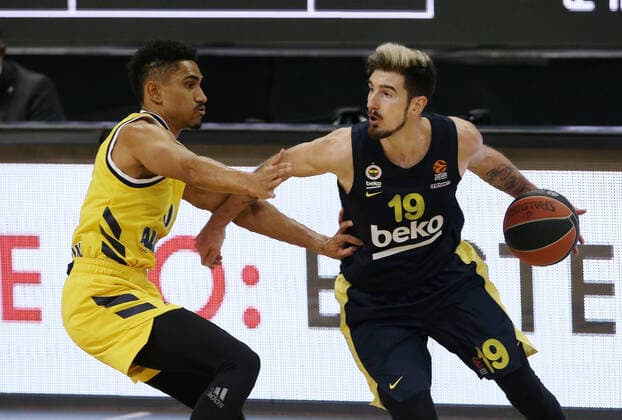 Maodo Lo, Nando De Colo action game scene duel sport basketball EuroLeague men season 2020 2021 10 12 2020 ALBA Berlin vs Fenerbahce Istanbul