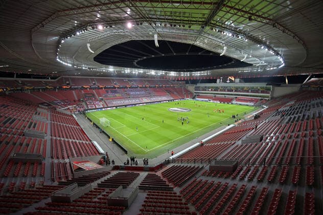 BayArena Stadium, interior view 10 12 2020, football, UEFA Europa League, season 2020 2021, 6 match day, Bayer 04 Leverkusen Slavia Prague 4 0 Photo TEAM2sportphoto Leverkusen BayArena North Rhine-Westphalia Germany Team2