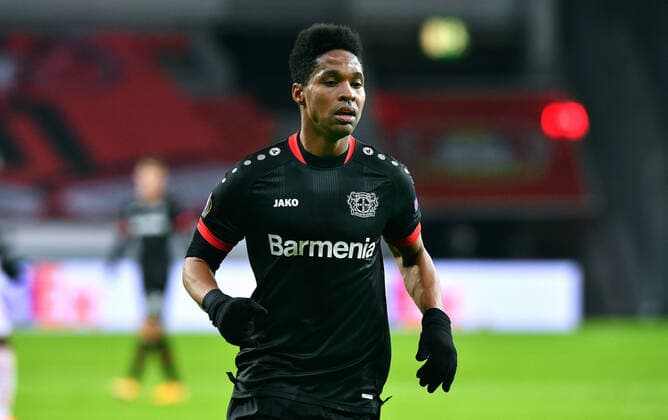 Football, UEFA Europa League, Men, Season 2020 2021, Group C, 6 Matchday, BayArena Leverkusen, Bayer Leverkusen black Slavia Prague white 4 0 Wendell LEV action, single UEFA REGULATIONS PROHIBIT ANY USE OF PHOTOGRAPHS AS IMAGE SEQUENCES AND OR QUASI VIDEO