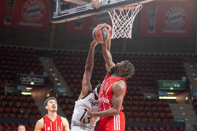 Kevarrius Hayes 13 Asvel Lyon Villeurbanne , Jalen Reynolds 8 FC Bayern , FC Bayern Basketball vs Asvel Villeurbanne, Basketball, Euroleague, 11 12 2020 Munich Bayern Germany Copyright: xkolbert-press UlrichxGamelx