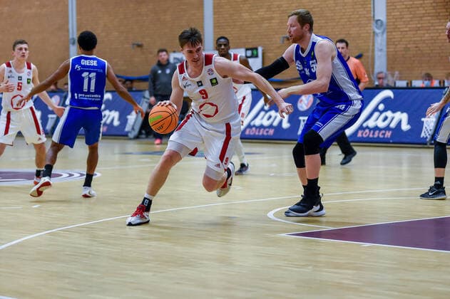 Barmer 2 Basketball Bundesliga ProB, Rheinstars Koeln vs TKS 49ers Stahnsdorf, 12 12 2020 Florian Wendeler RheinStars Koeln 9 , Barmer 2 Basketball Bundesliga ProB, Rheinstars Koeln vs TKS 49ers Stahnsdorf on 12 12 2020 at ASV Koeln in Koeln North Rhine-Westphalia Copyright: xBEAUTIFULxSPORTS Mueller-Laschetx
