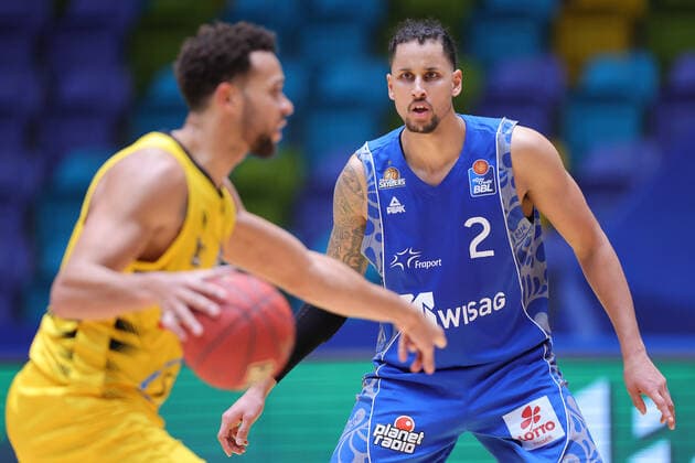 Fraport Skyliners MHP GIANTS Ludwigsburg, easyCredit BBL Michael Kessens Fraport Skyliners, 2 easyCredit BBL basketball game between Fraport Skyliners and MHP GIANTS Ludwigsburg on December 12, 2020 in the Fraport Arena in Frankfurt am Main, Frankfurt am Main Hesse Germany Fraport Arena