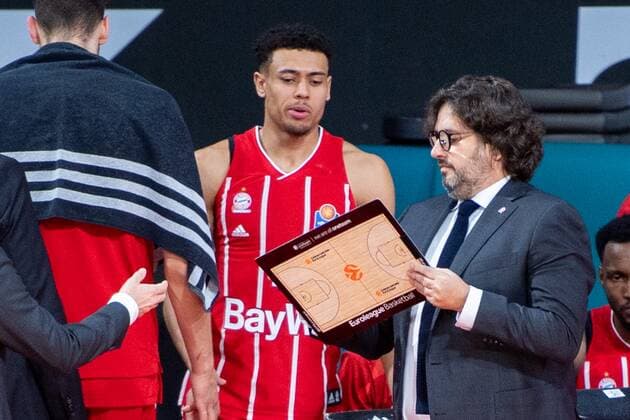 Sasha Grant 44 FC Bayern , Head Coach Andrea Trinchieri FC Bayern , FC Bayern Basketball vs Giessen 46ers, BBL, 13 12 2020 Munich Bayern Germany Copyright: xkolbert-press UlrichxGamelx