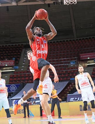 13 12 2020, BBL, FC Bayern Basketball vs Giessen 46ers, Audi Dome Munich, Basketball, Sport, in the picture Jalen Reynolds FCB Basketball vs Pjanic Giessen 46ers